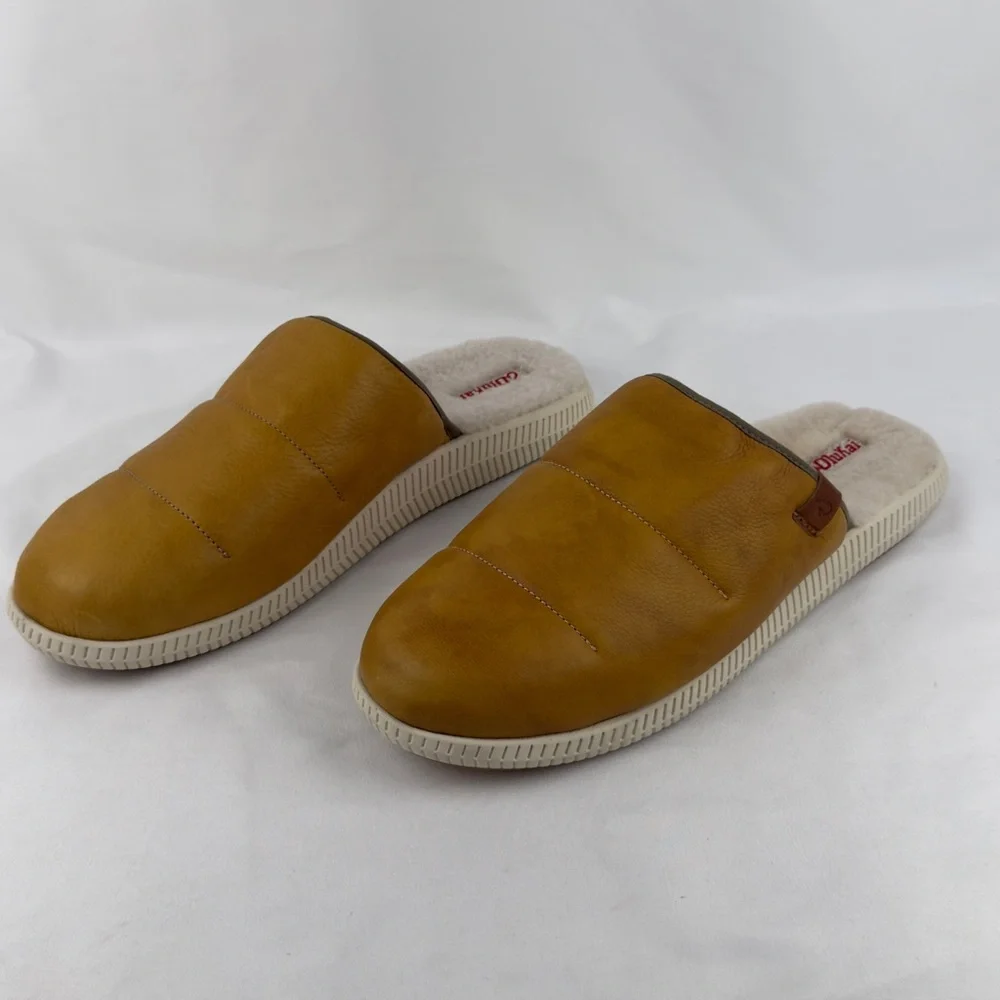 OluKai Men's Tan Slip-On Loafers